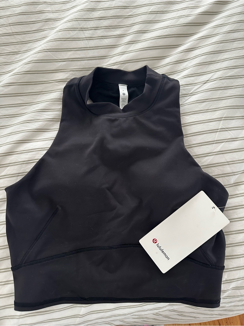 lululemon athletica Black High-Neck Crop Tank